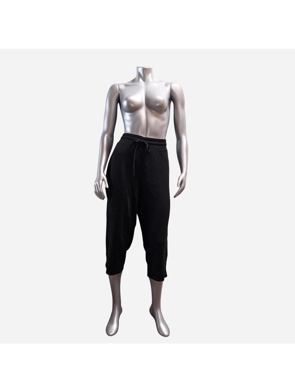 32 Degrees Cool Womens Capri Pants Size XL Black Drawstring Crop Joggers
